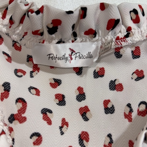 Perfectly Pricila white Colored Dots Sleeveless women top Size L - Picture 4 of 5